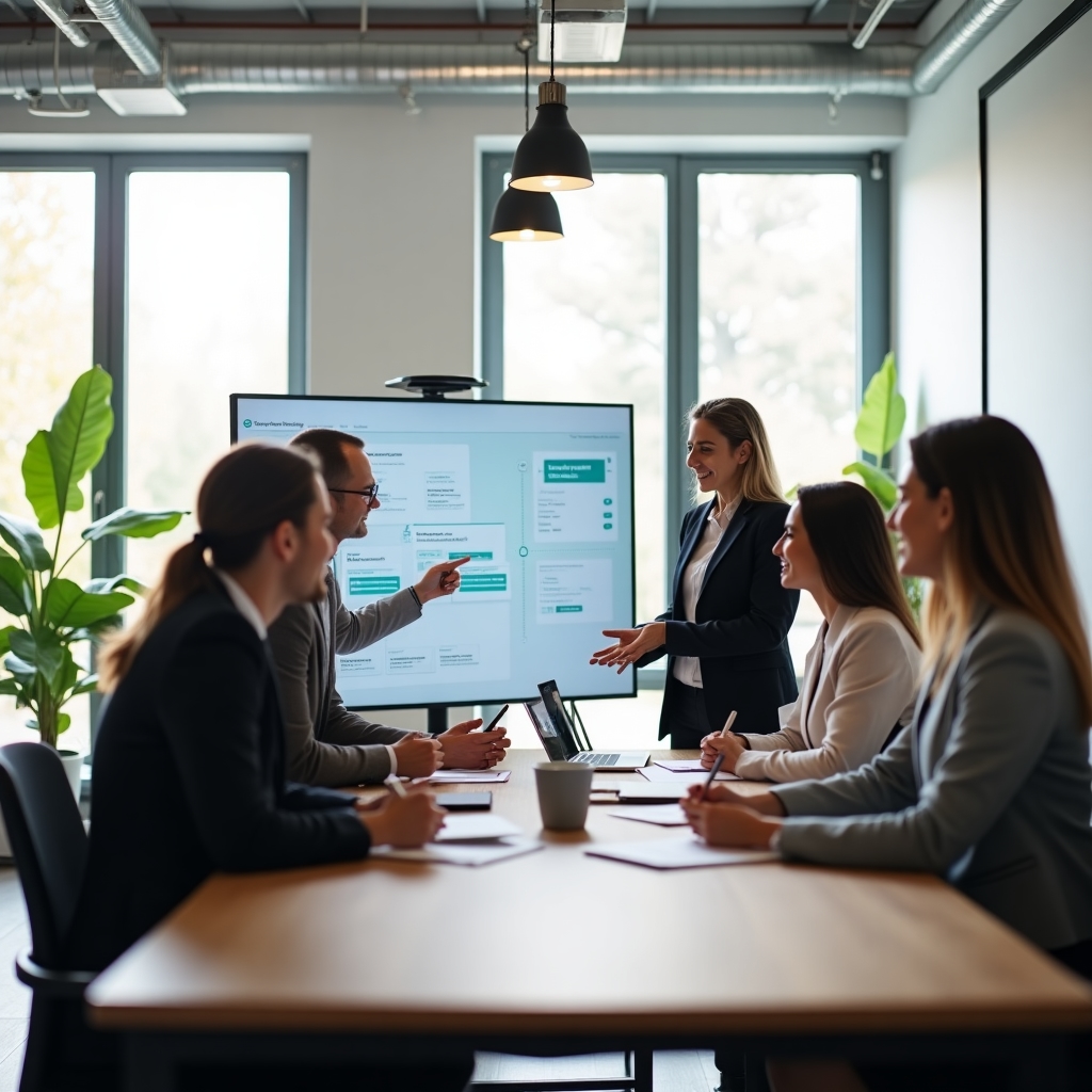 Profesionales utilizando soluciones de firma electrónica